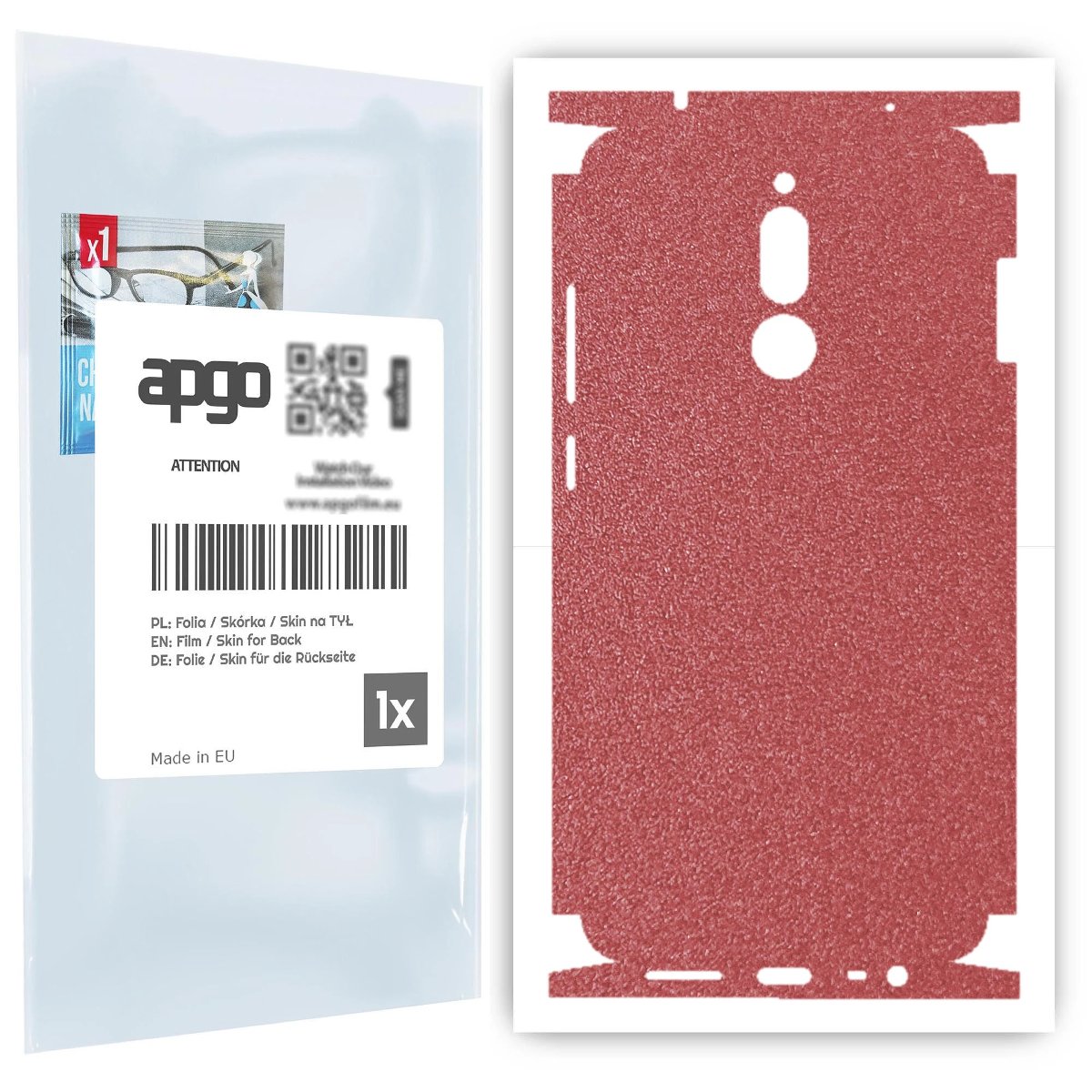 Folia naklejka skórka strukturalna na TYŁ+BOKI do Xiaomi Redmi 8 -  Różowy Pastel Matowy Chropowaty Baranek - apgo SKINS