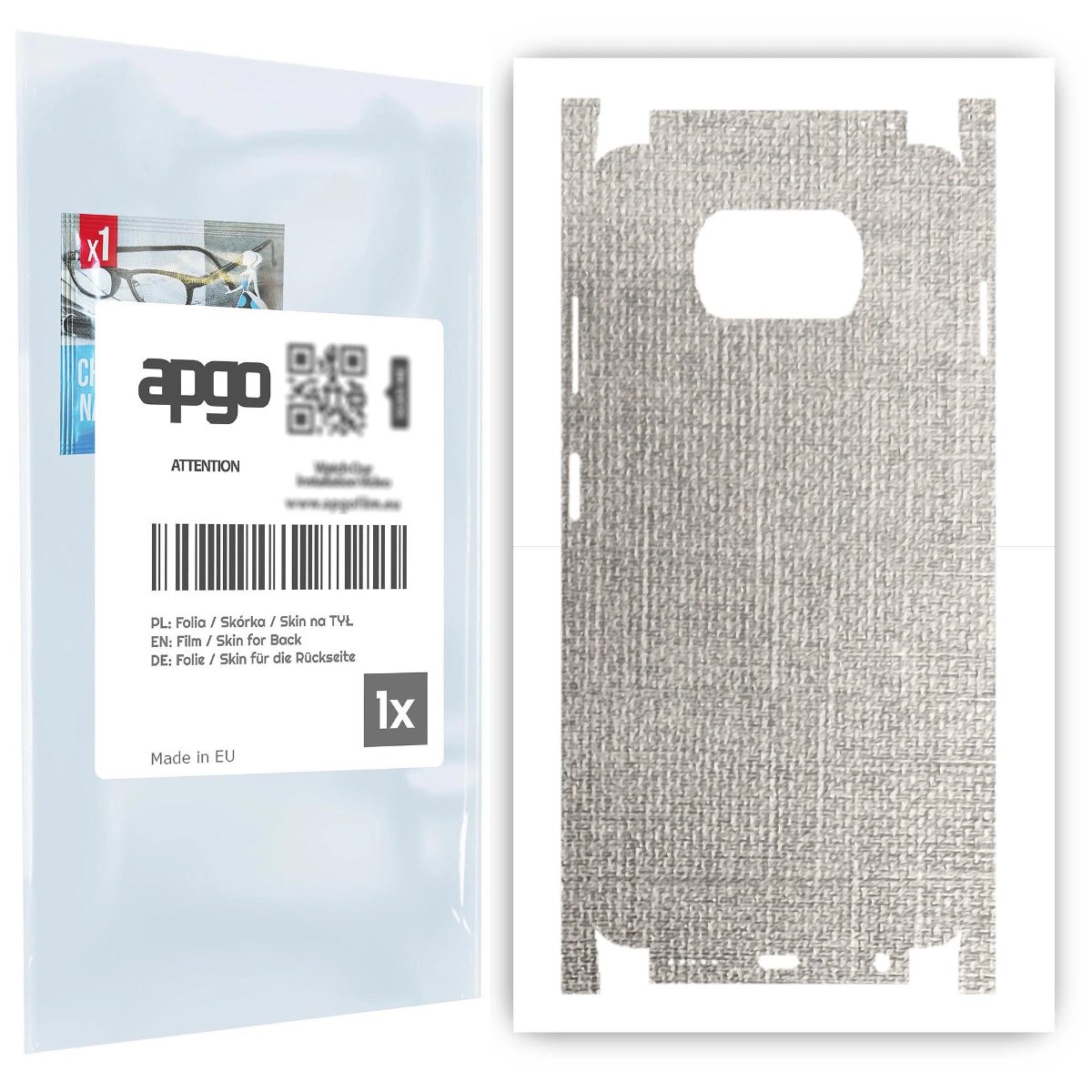 Folia naklejka skórka strukturalna na TYŁ+BOKI do Xiaomi Poco X3 -  Tkanina Denim Szary - apgo SKINS
