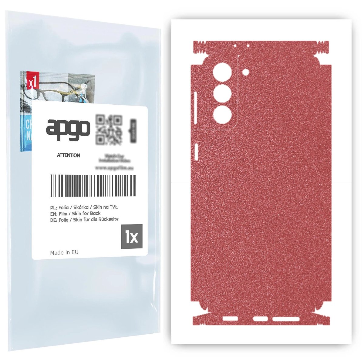 Folia naklejka skórka strukturalna na TYŁ+BOKI do Samsung Galaxy S21+ 5G -  Różowy Pastel Matowy Chropowaty Baranek - apgo SKINS