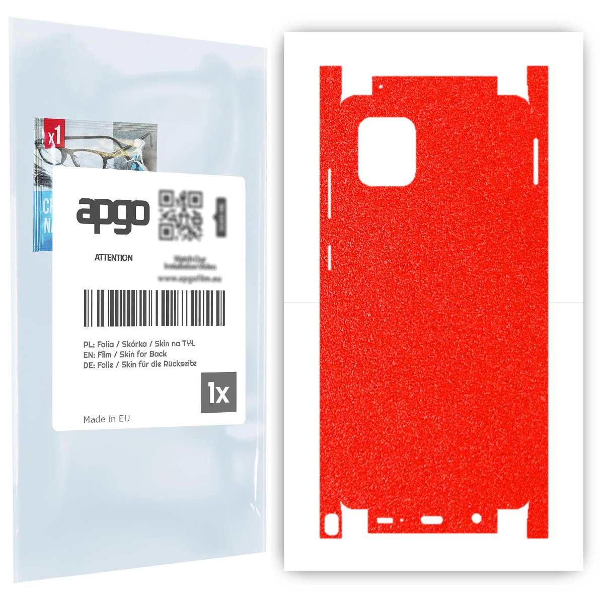 Folia naklejka skórka strukturalna na TYŁ+BOKI do Samsung Galaxy Note 10 Lite -  Czerwony Pastel Matowy Chropowaty Baranek - apgo SKINS