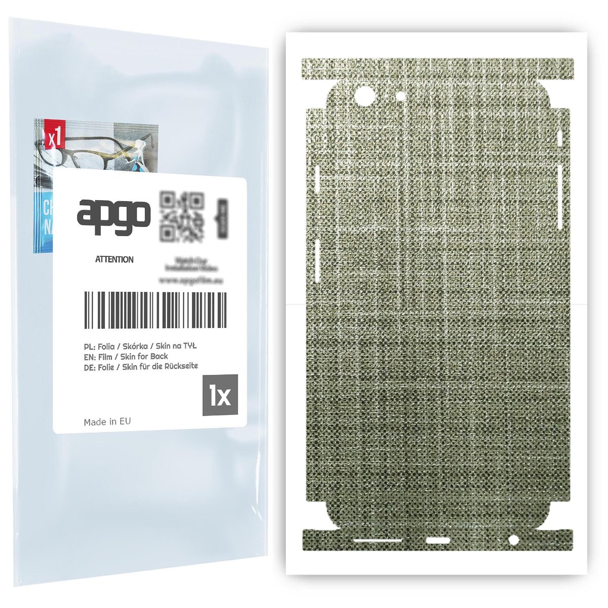 Folia naklejka skórka strukturalna na TYŁ+BOKI do Apple iPhone 6s Plus -  Tkanina Lniana - apgo SKINS