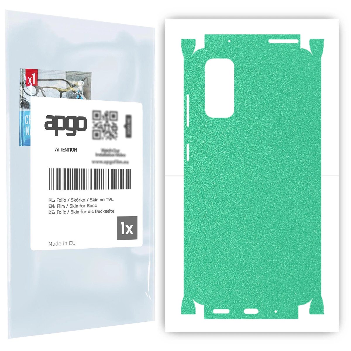 Folia naklejka skórka strukturalna na TYŁ+BOKI do Samsung Galaxy S20 Ultra 5G -  Seledynowy Pastel Matowy Chropowaty Baranek - apgo SKINS