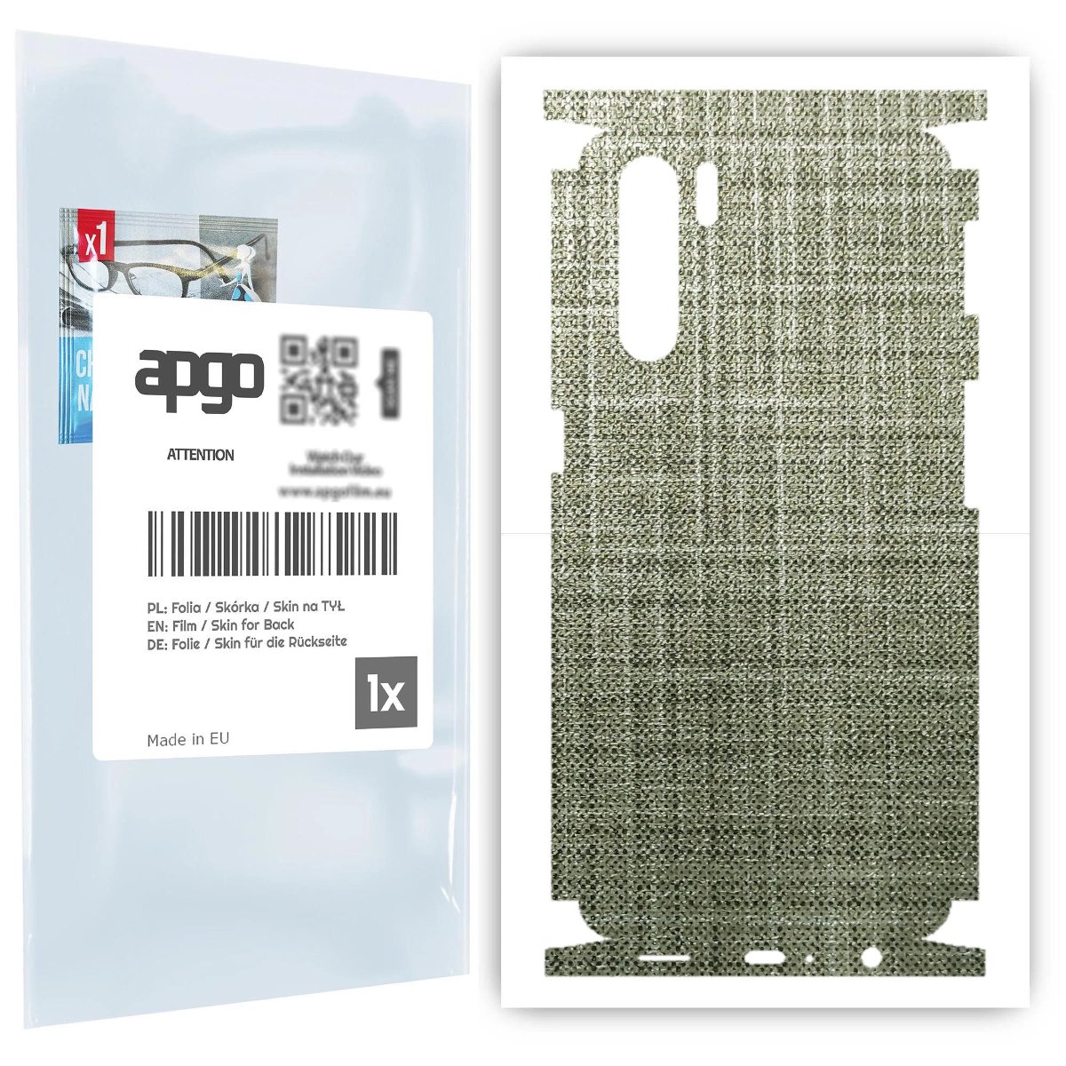 Folia naklejka skórka strukturalna na TYŁ+BOKI do Oppo Reno3 5G -  Tkanina Lniana - apgo SKINS