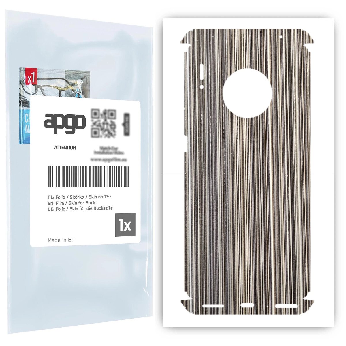 Folia naklejka skórka strukturalna na TYŁ+BOKI do Huawei Mate 30 Pro 5G -  Tkanina Paski Mix - apgo SKINS