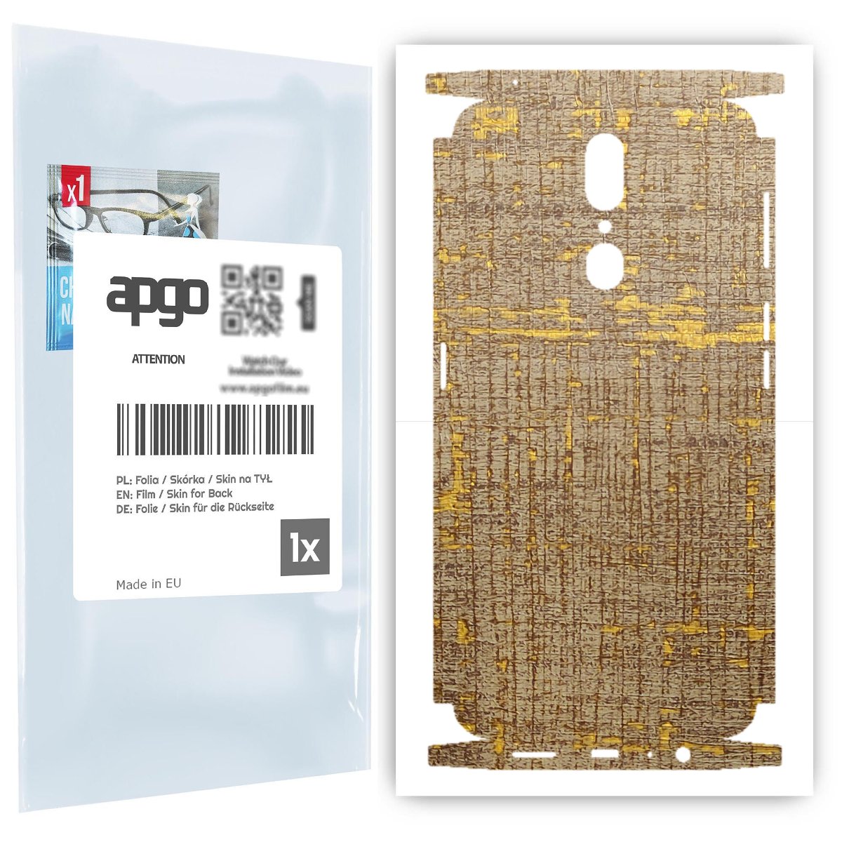 Folia naklejka skórka strukturalna na TYŁ+BOKI do Oppo A9 -  Tkanina Vintage - apgo SKINS