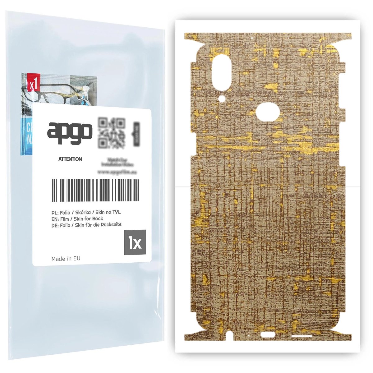 Folia naklejka skórka strukturalna na TYŁ+BOKI do Samsung Galaxy A10s -  Tkanina Vintage - apgo SKINS