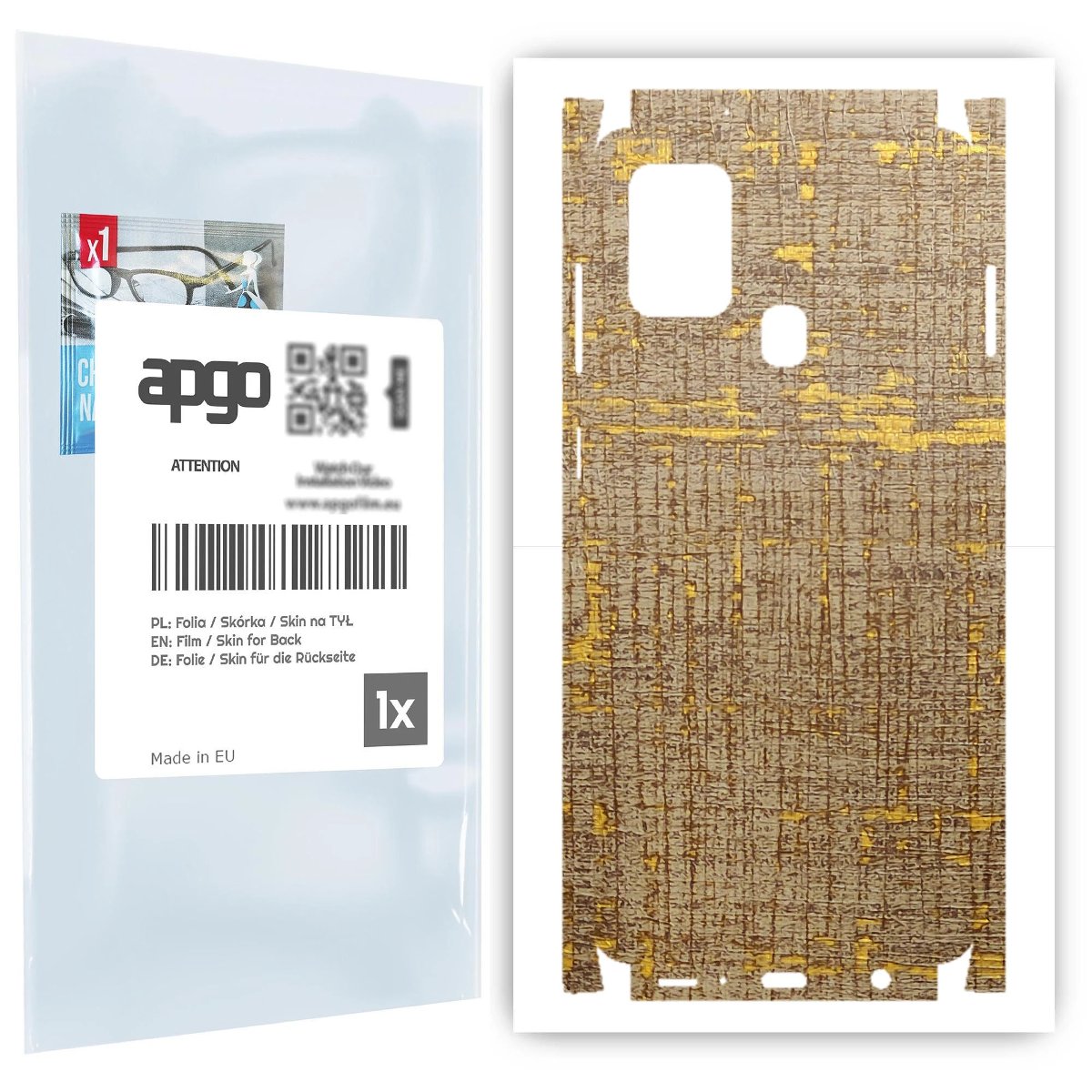 Folia naklejka skórka strukturalna na TYŁ+BOKI do Samsung Galaxy A21s -  Tkanina Vintage - apgo SKINS