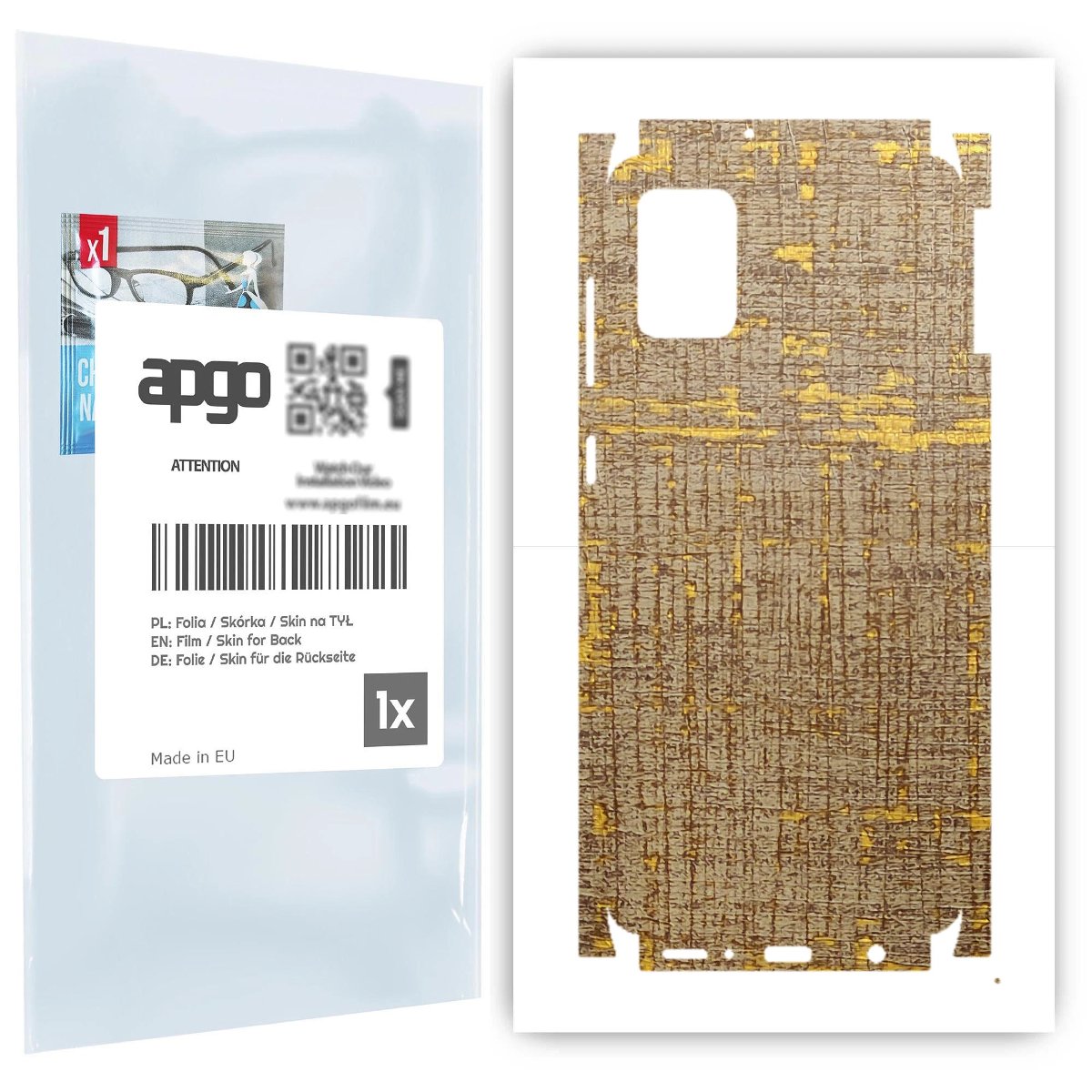 Folia naklejka skórka strukturalna na TYŁ+BOKI do Samsung Galaxy A31 -  Tkanina Vintage - apgo SKINS