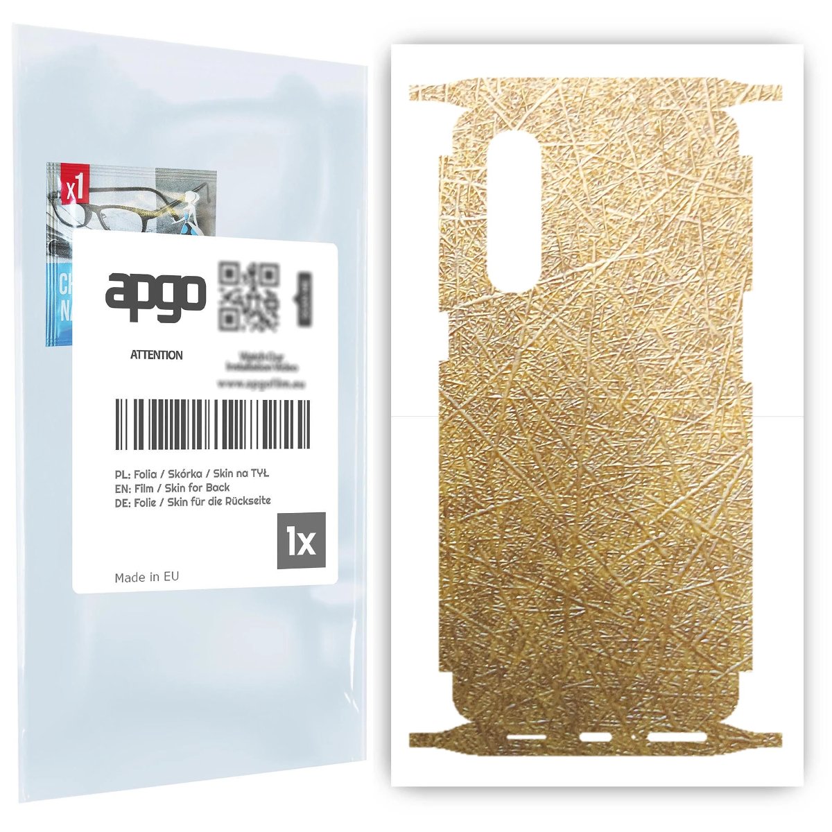 Folia naklejka skórka strukturalna na TYŁ+BOKI do Oppo Reno3 Pro -  Tkanina Włókno - apgo SKINS