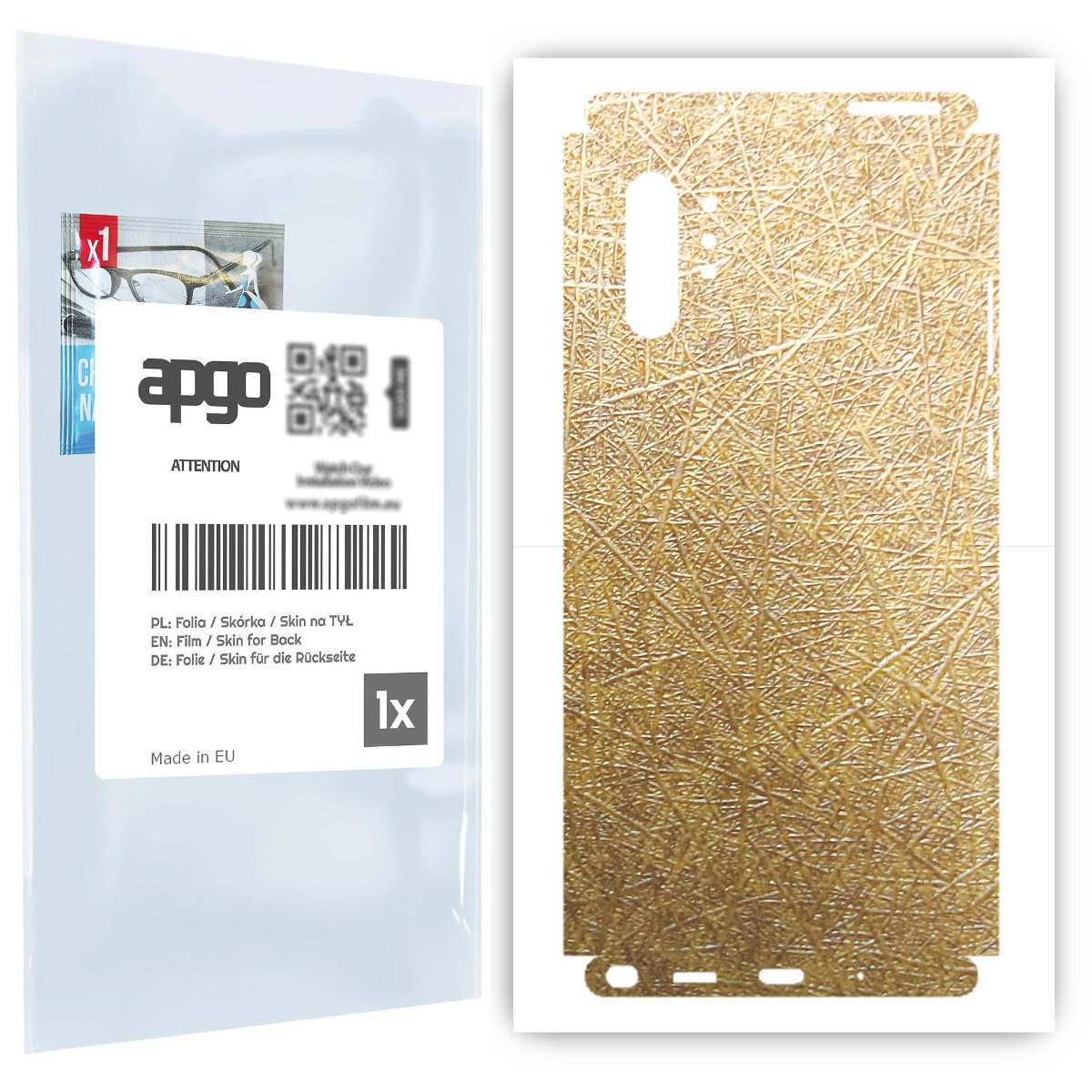 Folia naklejka skórka strukturalna na TYŁ+BOKI do Samsung Galaxy Note 10+ -  Tkanina Włókno - apgo SKINS