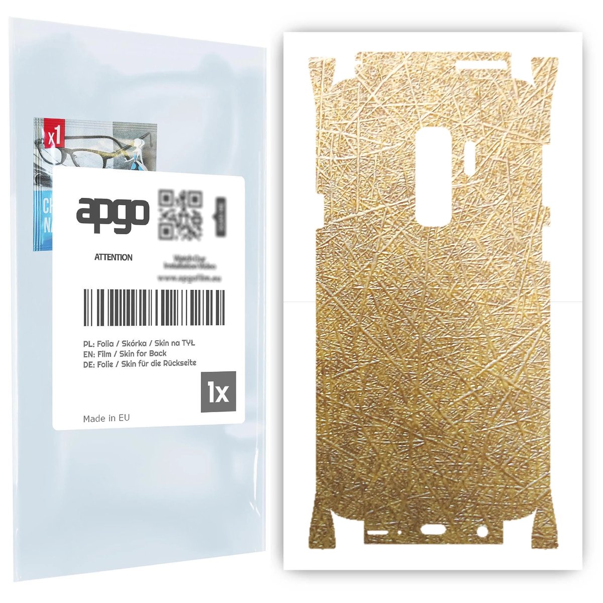 Folia naklejka skórka strukturalna na TYŁ+BOKI do Samsung Galaxy S9+ -  Tkanina Włókno - apgo SKINS