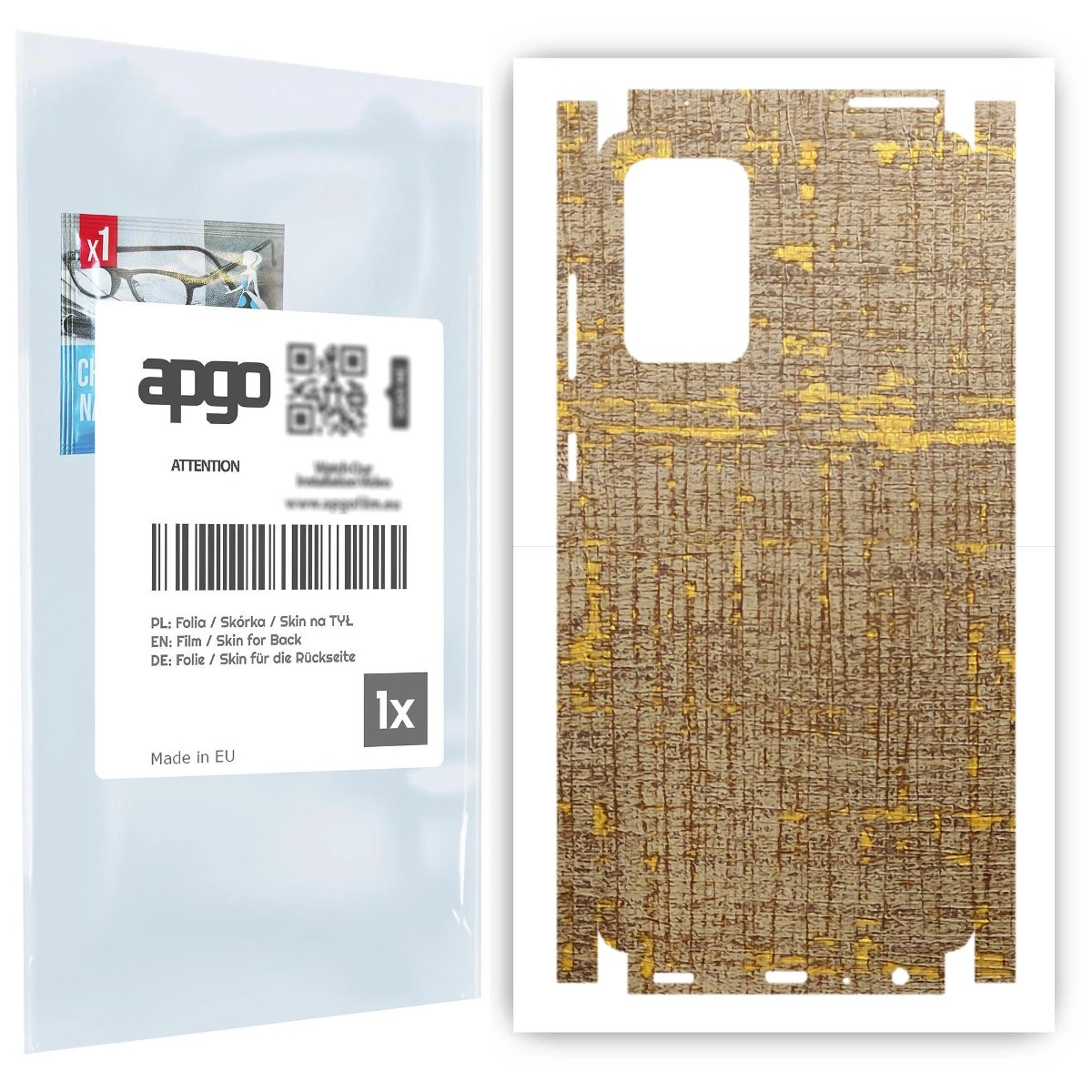 Folia naklejka skórka strukturalna na TYŁ+BOKI do Samsung Galaxy A72 -  Tkanina Vintage - apgo SKINS