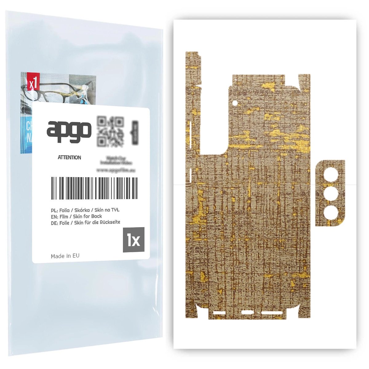 Folia naklejka skórka strukturalna na TYŁ+BOKI do Samsung Galaxy S21 5G -  Tkanina Vintage - apgo SKINS