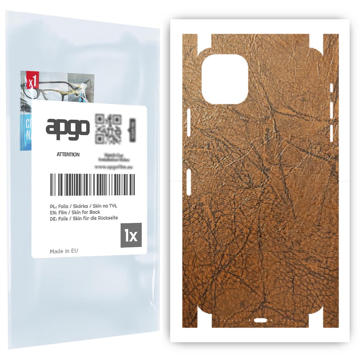Folia naklejka skórka strukturalna na TYŁ+BOKI do Apple iPhone 11 Pro Max -  Skóra Vintage - apgo SKINS
