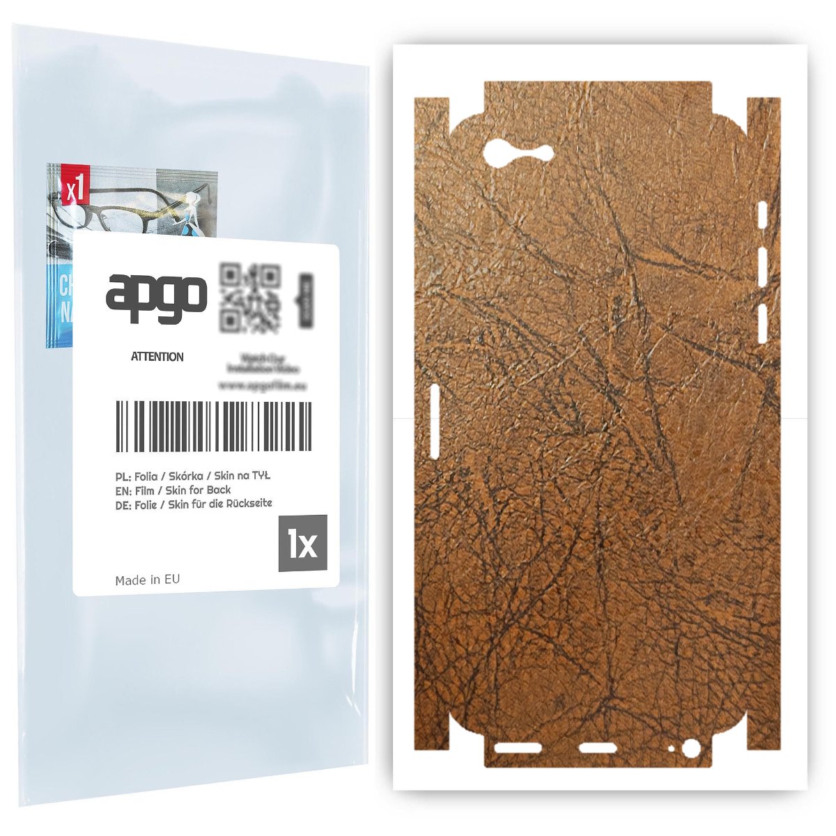 Folia naklejka skórka strukturalna na TYŁ+BOKI do Apple iPhone SE (2016 pierwszy model) -  Skóra Vintage - apgo SKINS