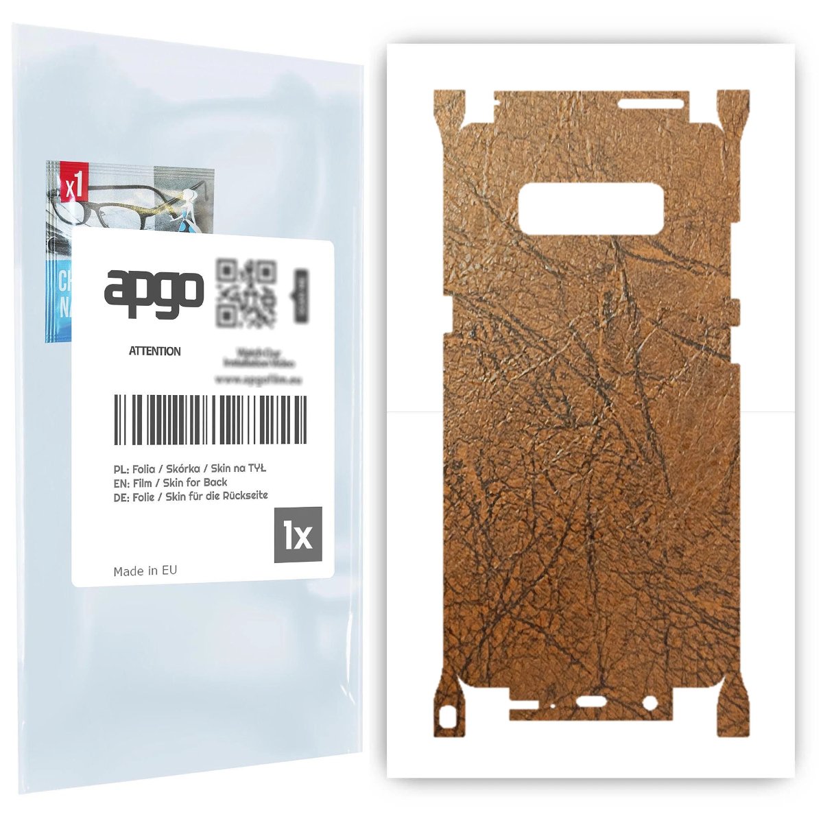 Folia naklejka skórka strukturalna na TYŁ+BOKI do Samsung Galaxy Note 8 -  Skóra Vintage - apgo SKINS