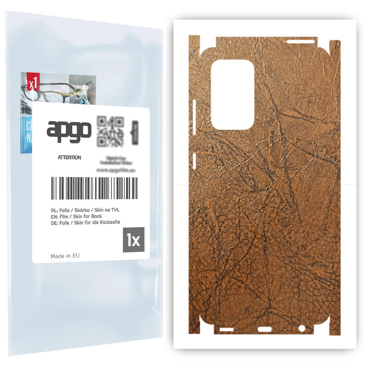 Folia naklejka skórka strukturalna na TYŁ+BOKI do Samsung Galaxy A52s 5G -  Skóra Vintage - apgo SKINS