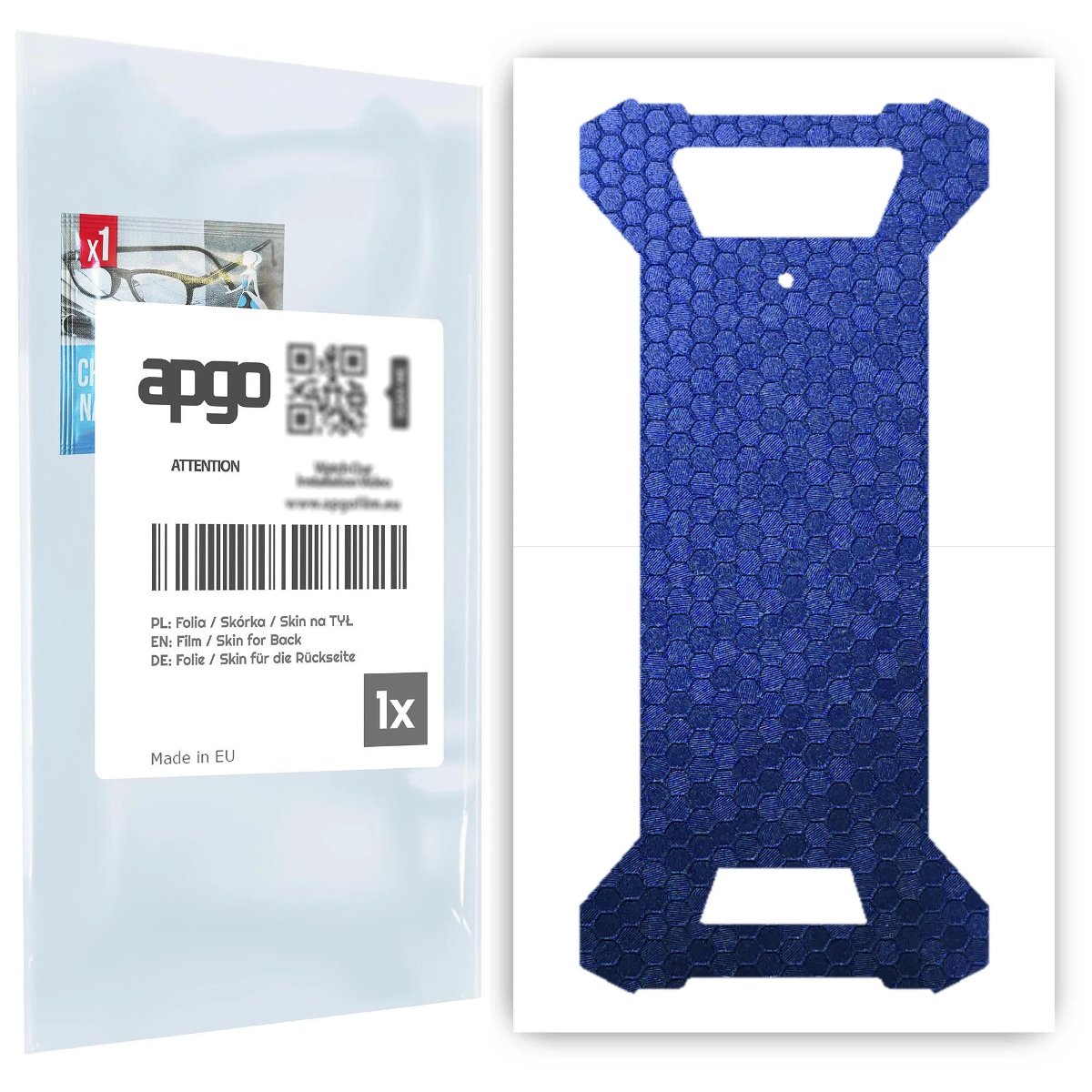 Folia naklejka skórka strukturalna na TYŁ do myPhone HAMMER Energy 2 -  Plaster Miodu Niebieski - apgo SKINS