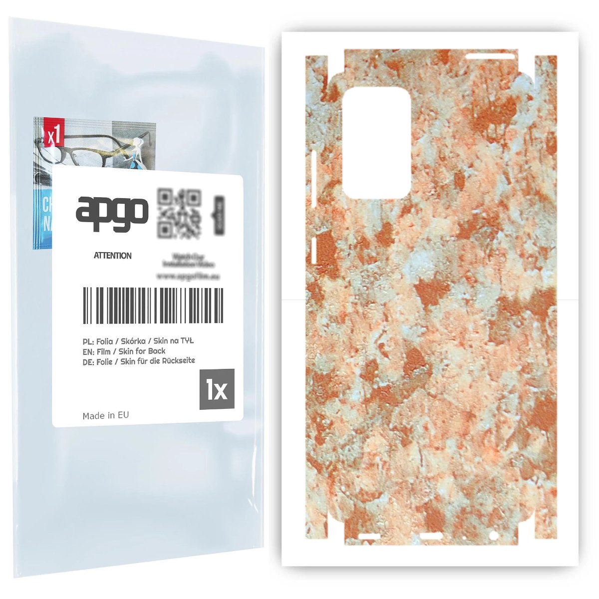 Folia naklejka skórka strukturalna na TYŁ+BOKI do Samsung Galaxy A72 -  Kamień Piaskowiec - apgo SKINS