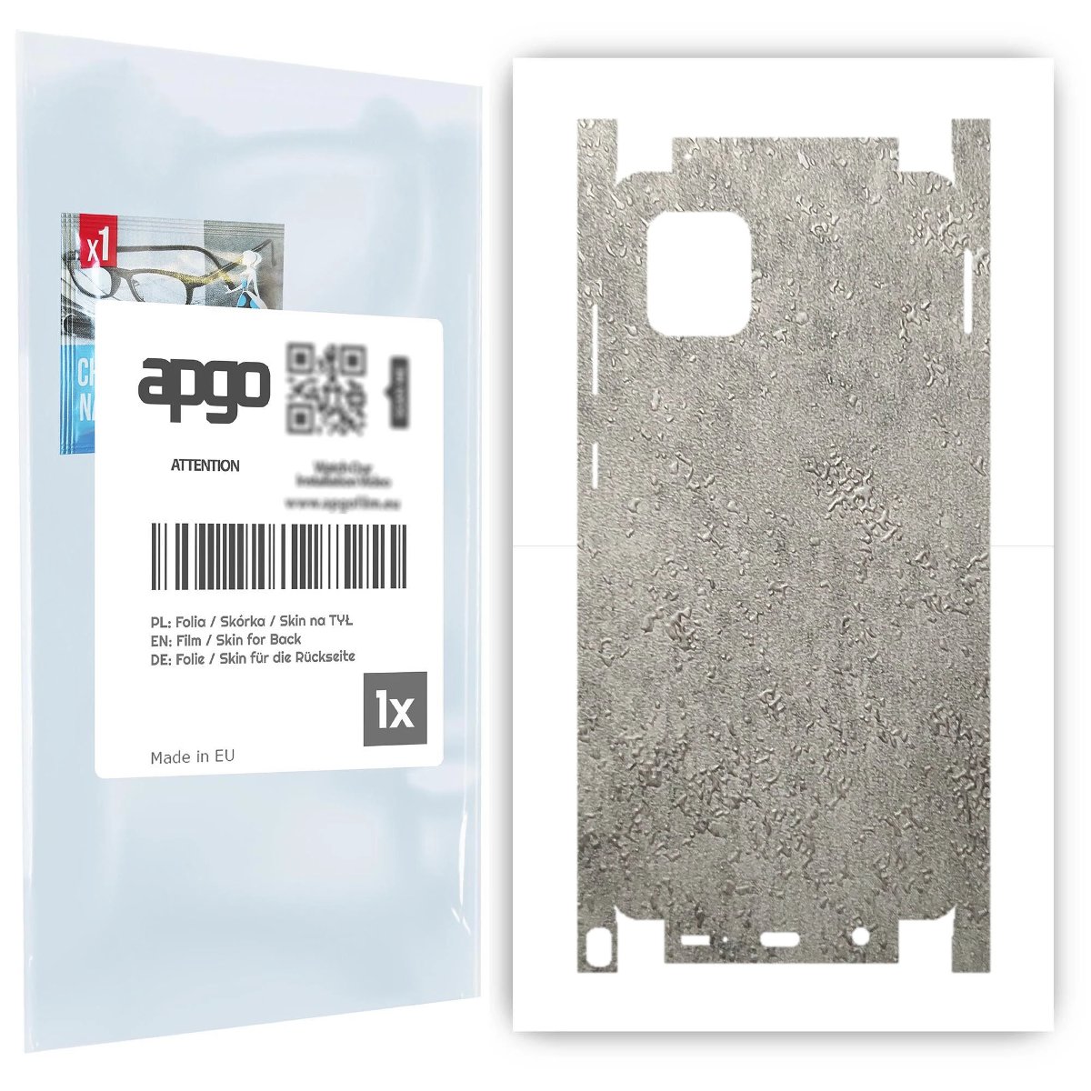 Folia naklejka skórka strukturalna na TYŁ+BOKI do Samsung Galaxy Note 10 Lite -  Beton - apgo SKINS