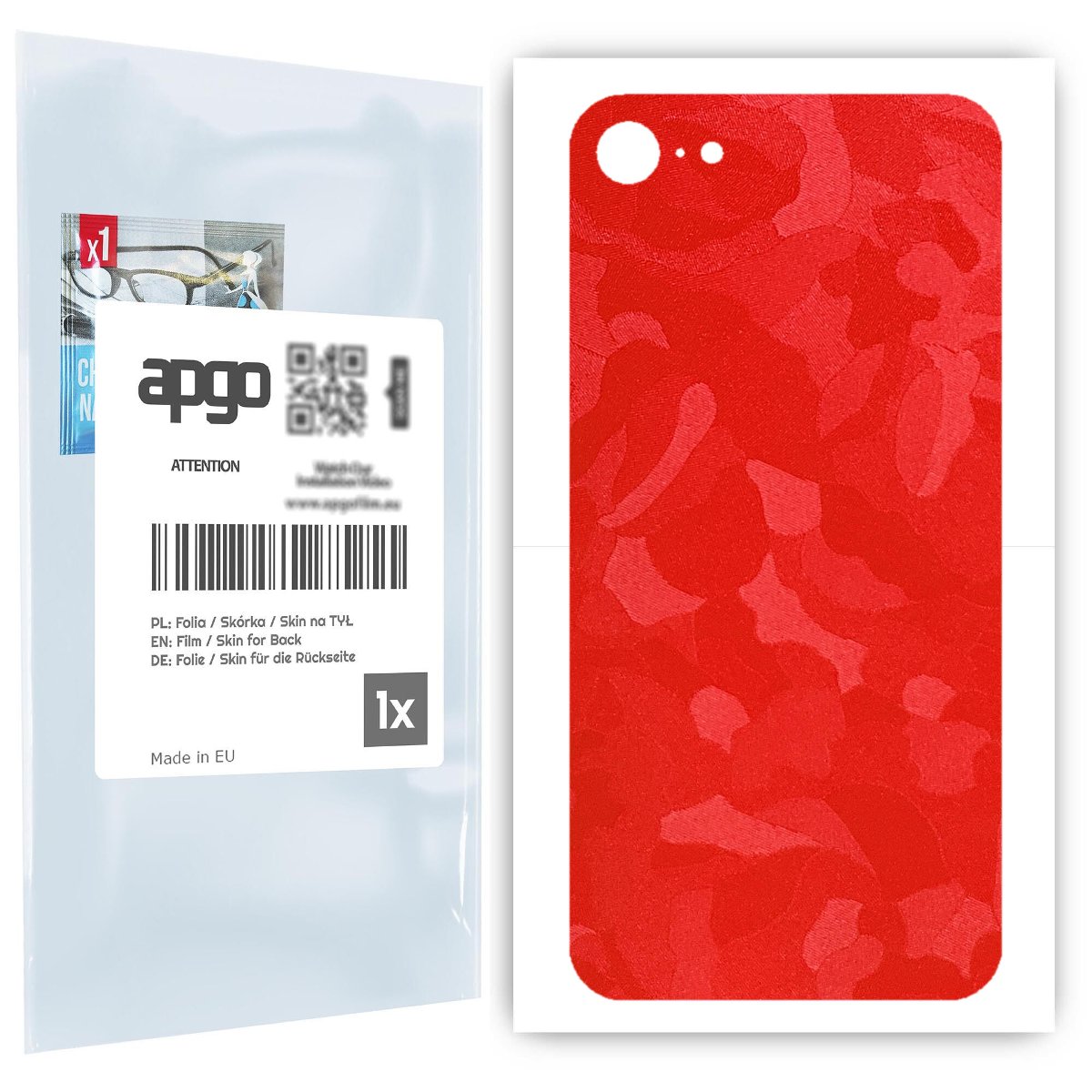 Folia naklejka skórka strukturalna na TYŁ do Apple iPhone SE 2022 -  Moro | Camo Czerwony - apgo SKINS