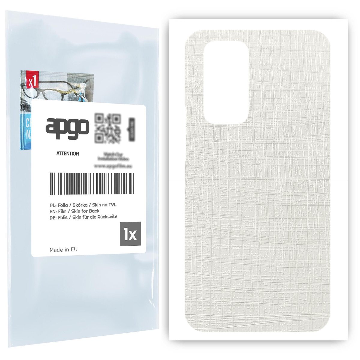 Folia naklejka skórka strukturalna na TYŁ do OnePlus 9 Pro -  Tkanina Biała - apgo SKINS