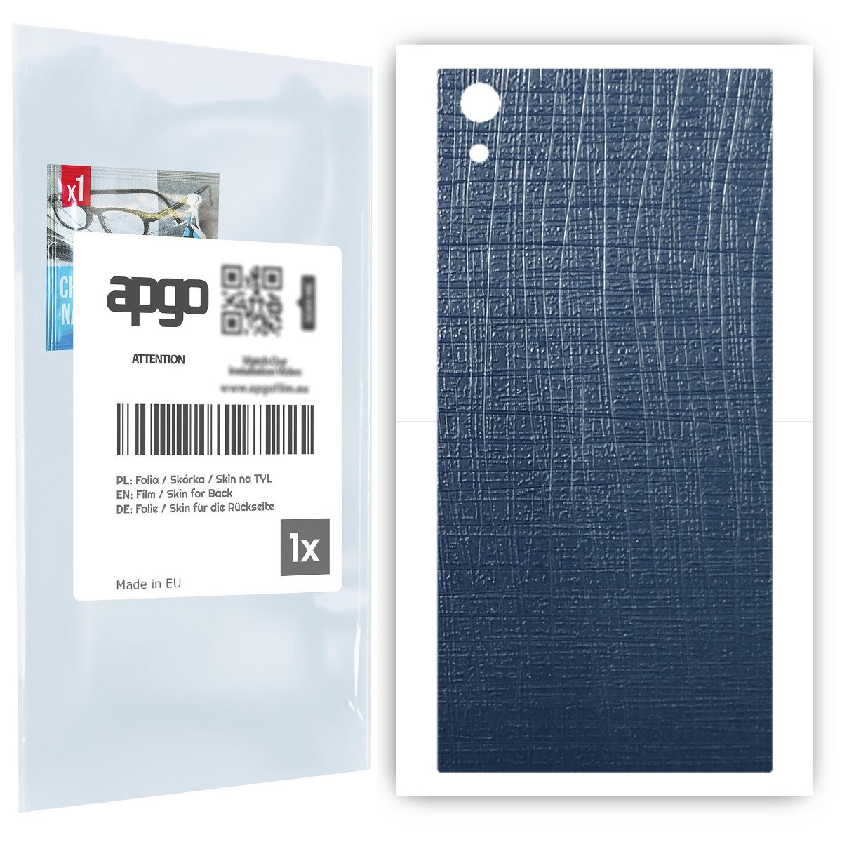 Folia naklejka skórka strukturalna na TYŁ do Sony Xperia XA1 Ultra -  Tkanina Granatowa - apgo SKINS