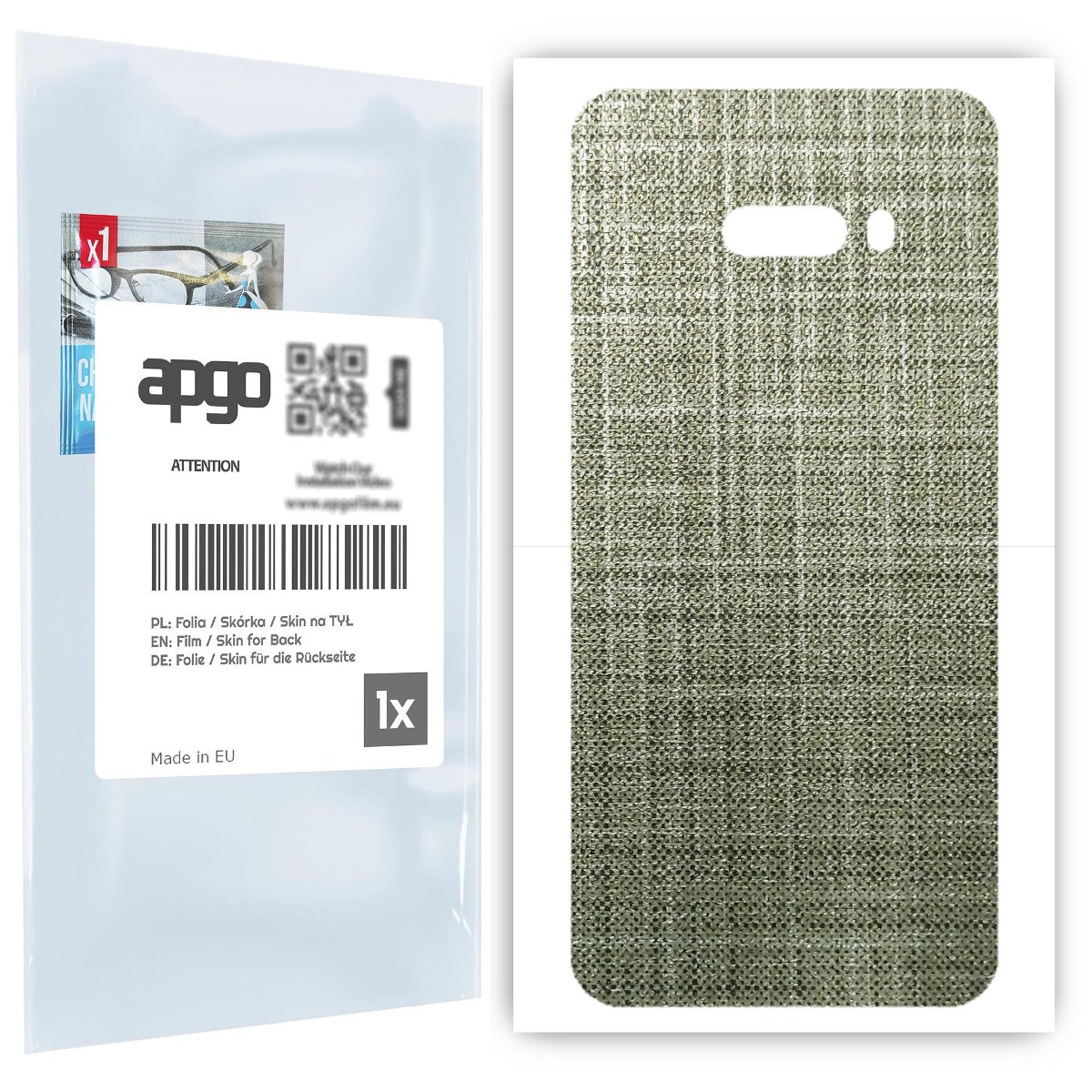 Folia naklejka skórka strukturalna na TYŁ do LG G8X ThinQ -  Tkanina Lniana - apgo SKINS