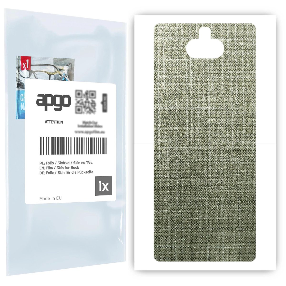Folia naklejka skórka strukturalna na TYŁ do Sony Xperia 10 -  Tkanina Lniana - apgo SKINS