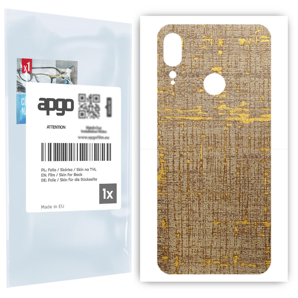 Folia naklejka skórka strukturalna na TYŁ do Motorola Moto E6 Plus -  Tkanina Vintage - apgo SKINS