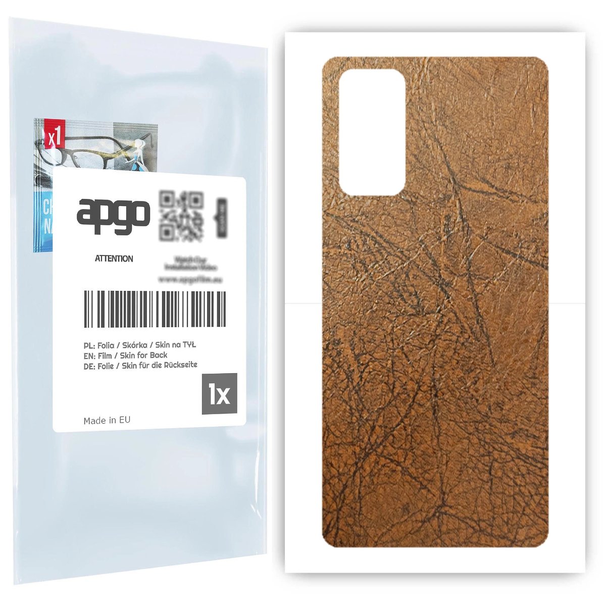 Folia naklejka skórka strukturalna na TYŁ do Samsung Galaxy S20 FE -  Skóra Vintage - apgo SKINS