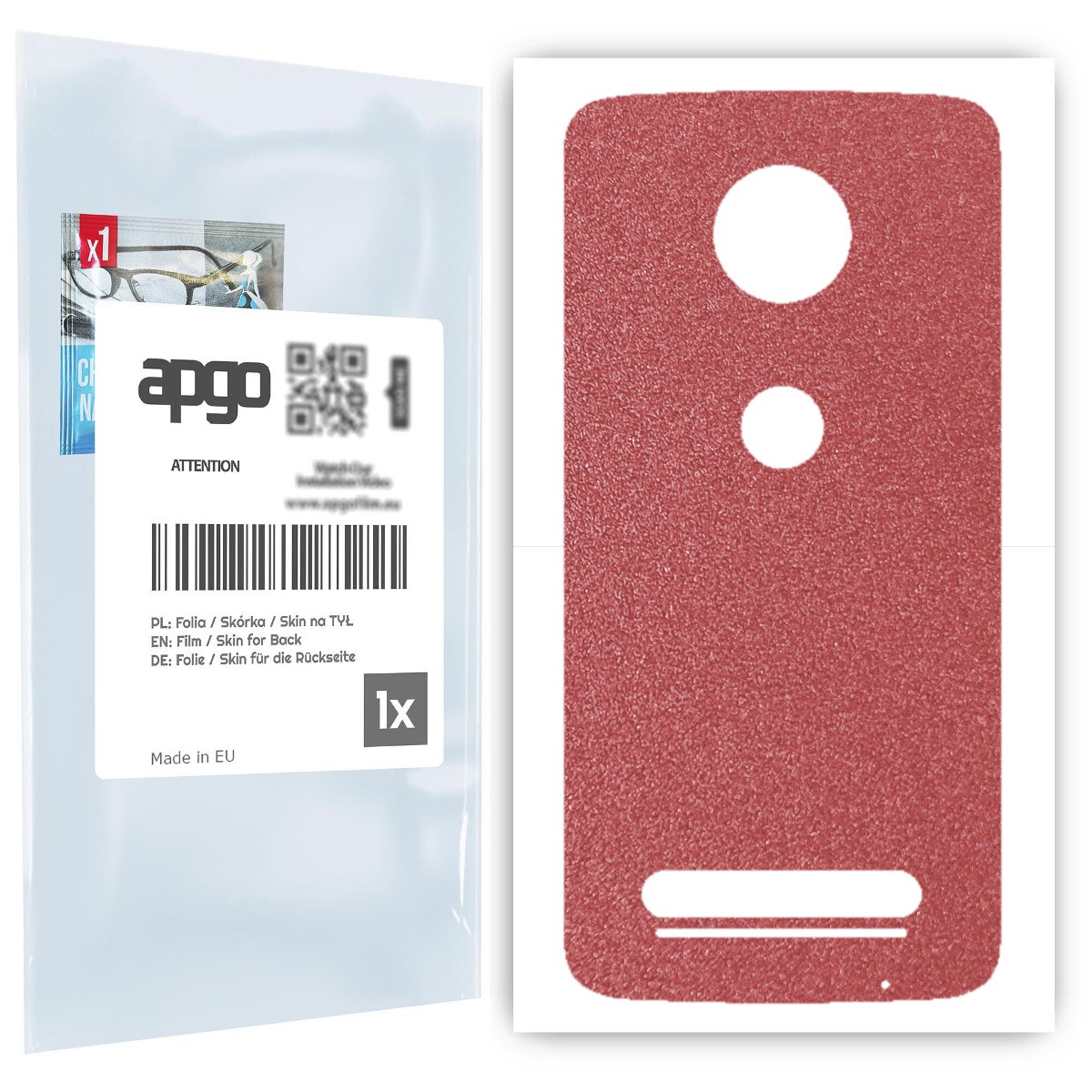 Folia naklejka skórka strukturalna na TYŁ do Motorola Moto Z2 Play -  Różowy Pastel Matowy Chropowaty Baranek - apgo SKINS