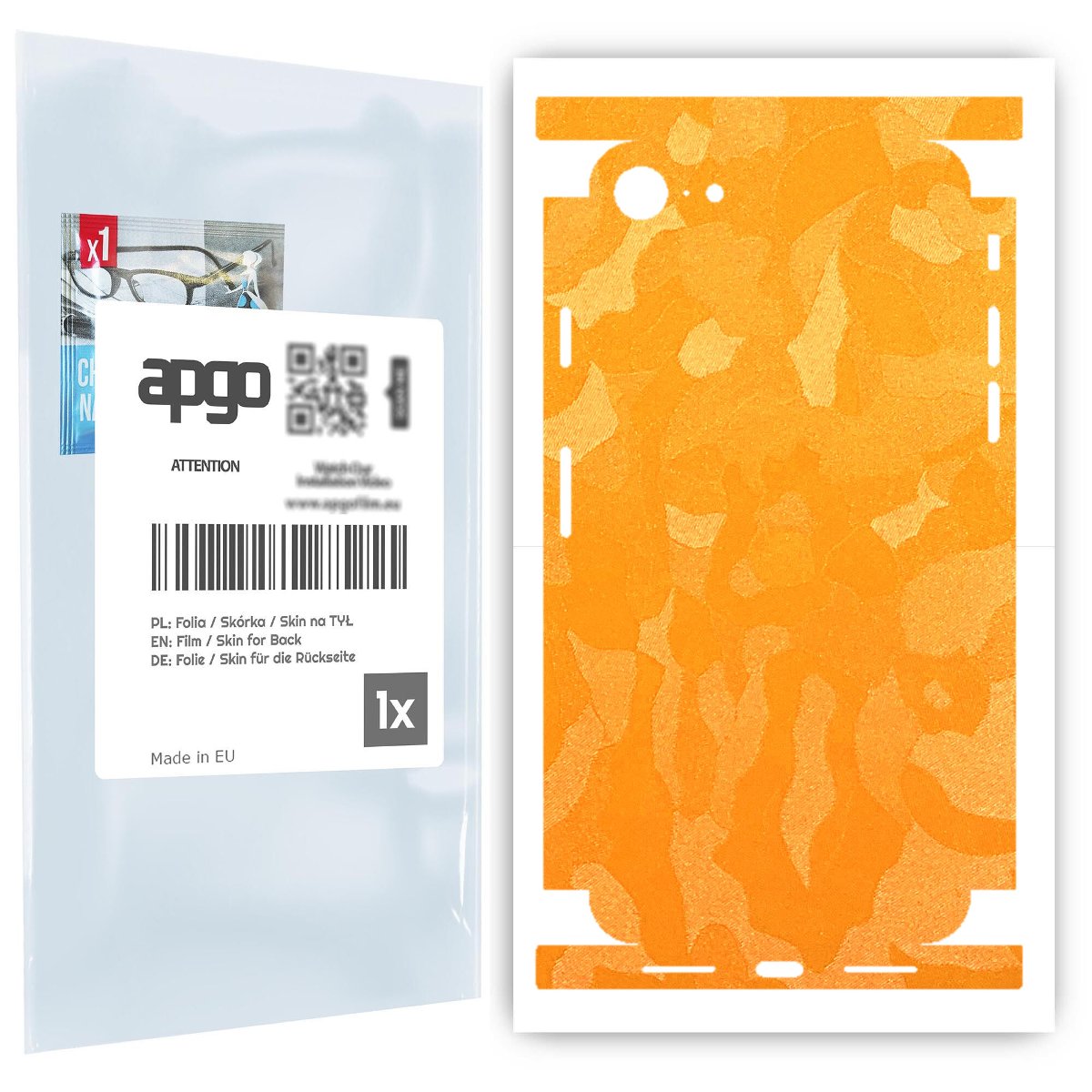 Folia naklejka skórka strukturalna na TYŁ+BOKI do Apple iPhone SE 2022 -  Moro | Camo Żółty - apgo SKINS