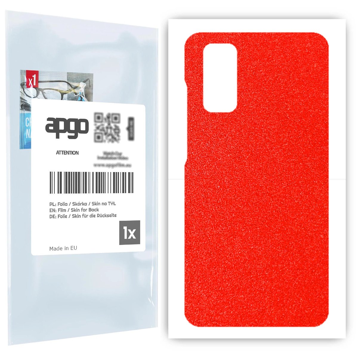 Folia naklejka skórka strukturalna na TYŁ do Samsung Galaxy S20 -  Czerwony Pastel Matowy Chropowaty Baranek - apgo SKINS