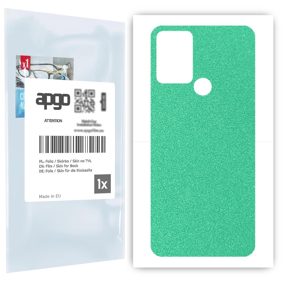 Folia naklejka skórka strukturalna na TYŁ do HTC Desire 20+ -  Seledynowy Pastel Matowy Chropowaty Baranek - apgo SKINS