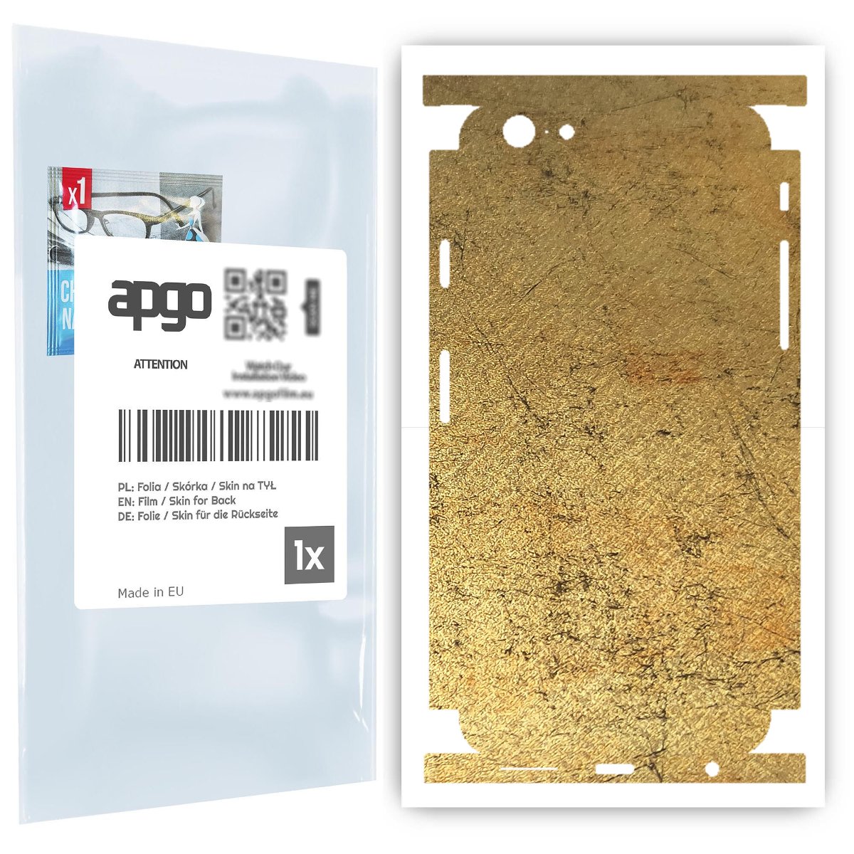 Folia naklejka skórka strukturalna na TYŁ+BOKI do Apple iPhone 6 -  Antyczne Złoto - apgo SKINS