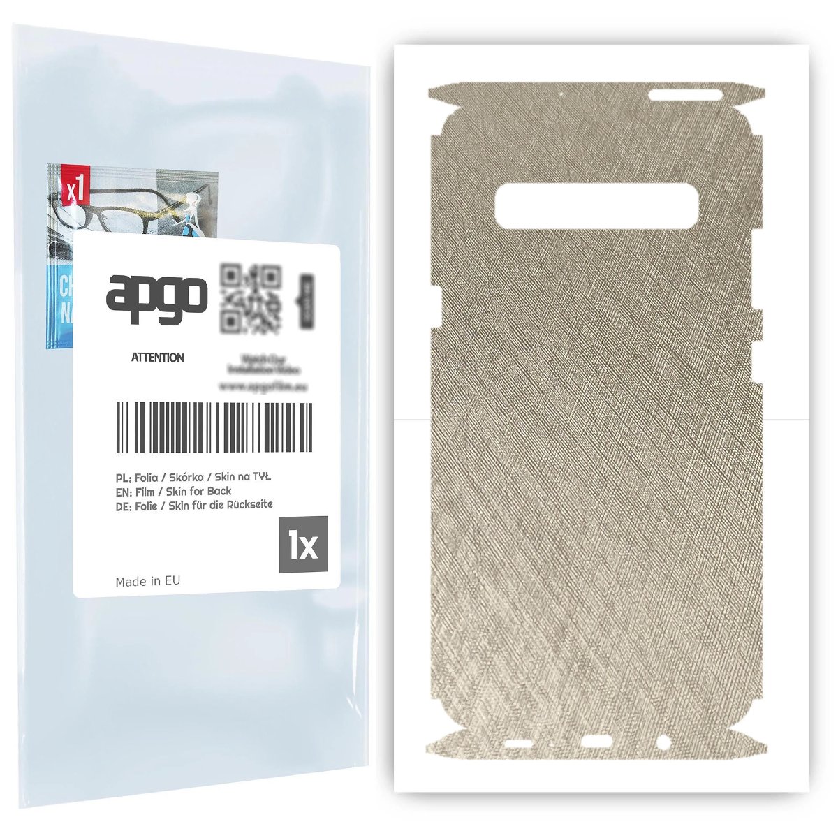 Folia naklejka skórka strukturalna na TYŁ+BOKI do Samsung Galaxy S10 5G -  Tytan Srebrny - apgo SKINS