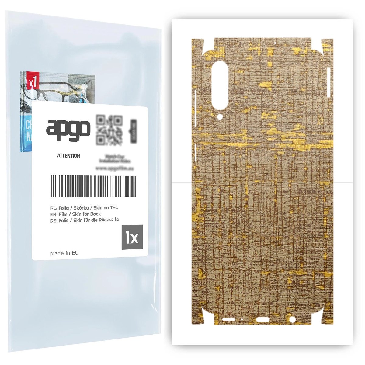 Folia naklejka skórka strukturalna na TYŁ+BOKI do Samsung Galaxy A50s -  Tkanina Vintage - apgo SKINS