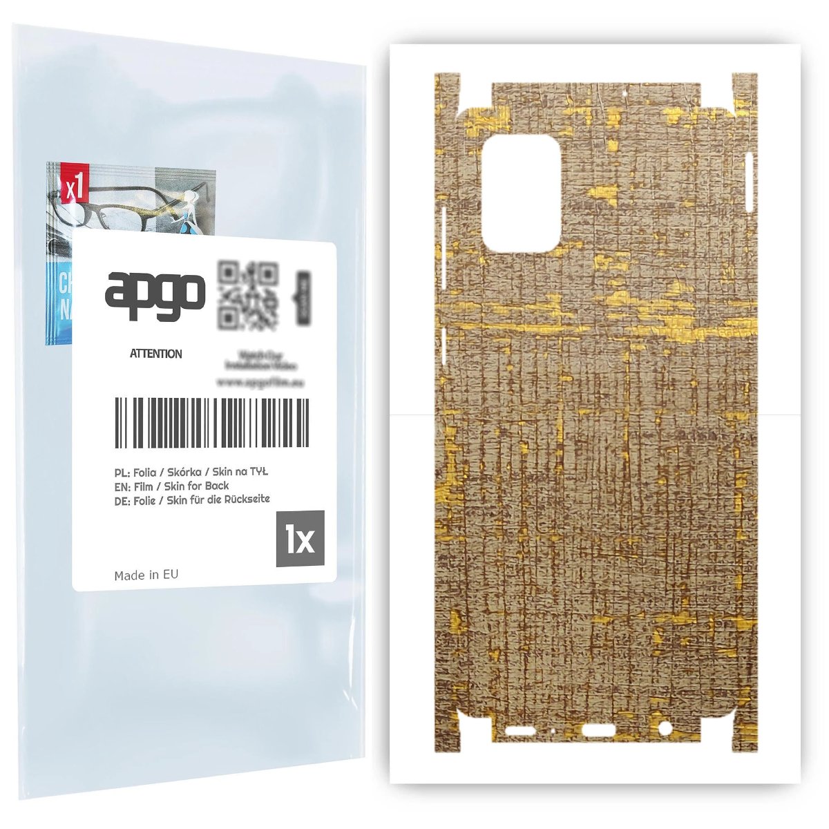 Folia naklejka skórka strukturalna na TYŁ+BOKI do Samsung Galaxy A71 -  Tkanina Vintage - apgo SKINS