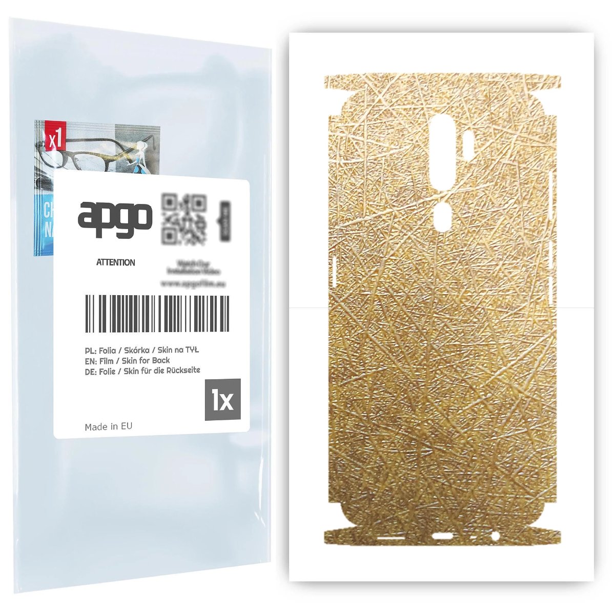 Folia naklejka skórka strukturalna na TYŁ+BOKI do Oppo A5 (2020) -  Tkanina Włókno - apgo SKINS