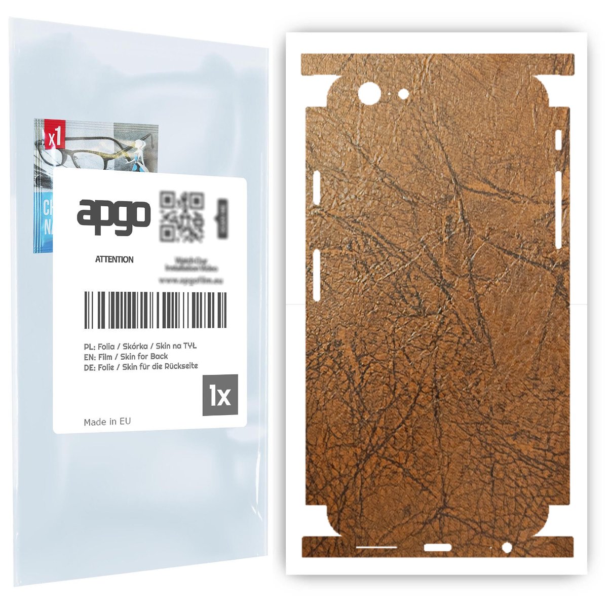 Folia naklejka skórka strukturalna na TYŁ+BOKI do Apple iPhone 6 -  Skóra Vintage - apgo SKINS