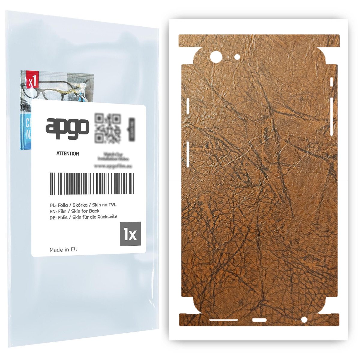Folia naklejka skórka strukturalna na TYŁ+BOKI do Apple iPhone 6s Plus -  Skóra Vintage - apgo SKINS