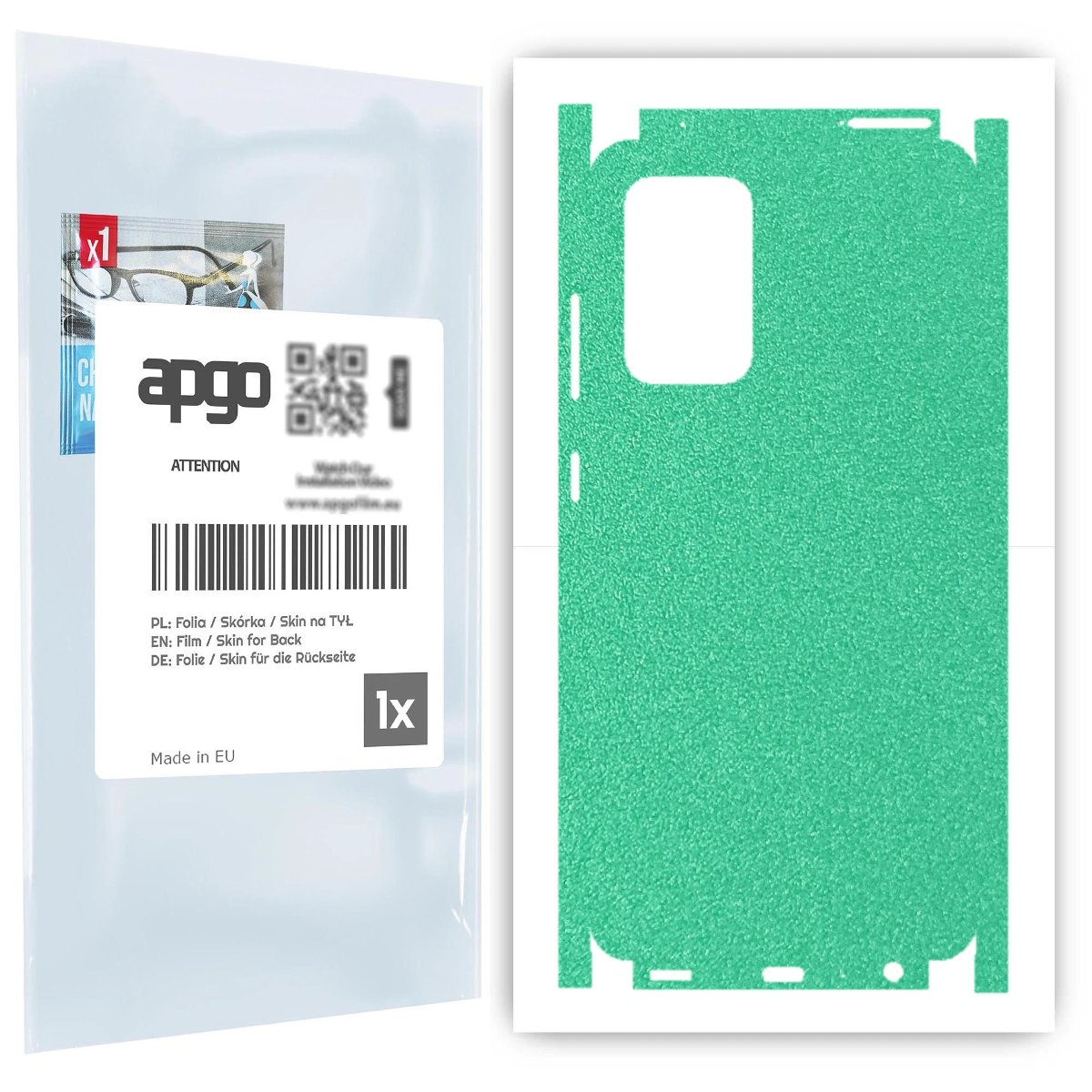 Folia naklejka skórka strukturalna na TYŁ+BOKI do Samsung Galaxy A52s 5G -  Seledynowy Pastel Matowy Chropowaty Baranek - apgo SKINS