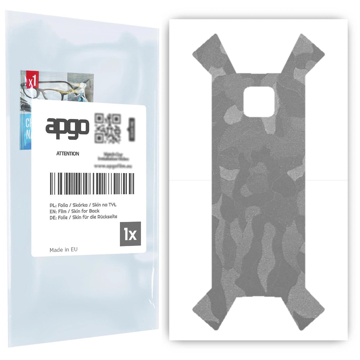 Folia naklejka skórka strukturalna na TYŁ do myPhone HAMMER Energy 18X9 -  Moro | Camo Srebrny - apgo SKINS