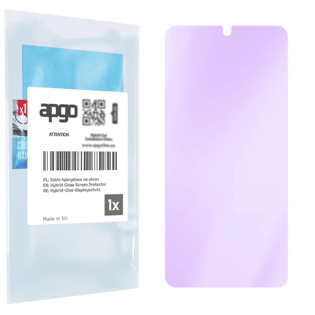Szkło ochronne na ekran Hybrydowe 9H z filtrem ANTI-BLUE zamiennik hartowanego do Samsung Galaxy S22 - apgo hybrid ANTI-BLUE Flexible Hybrid Glass...