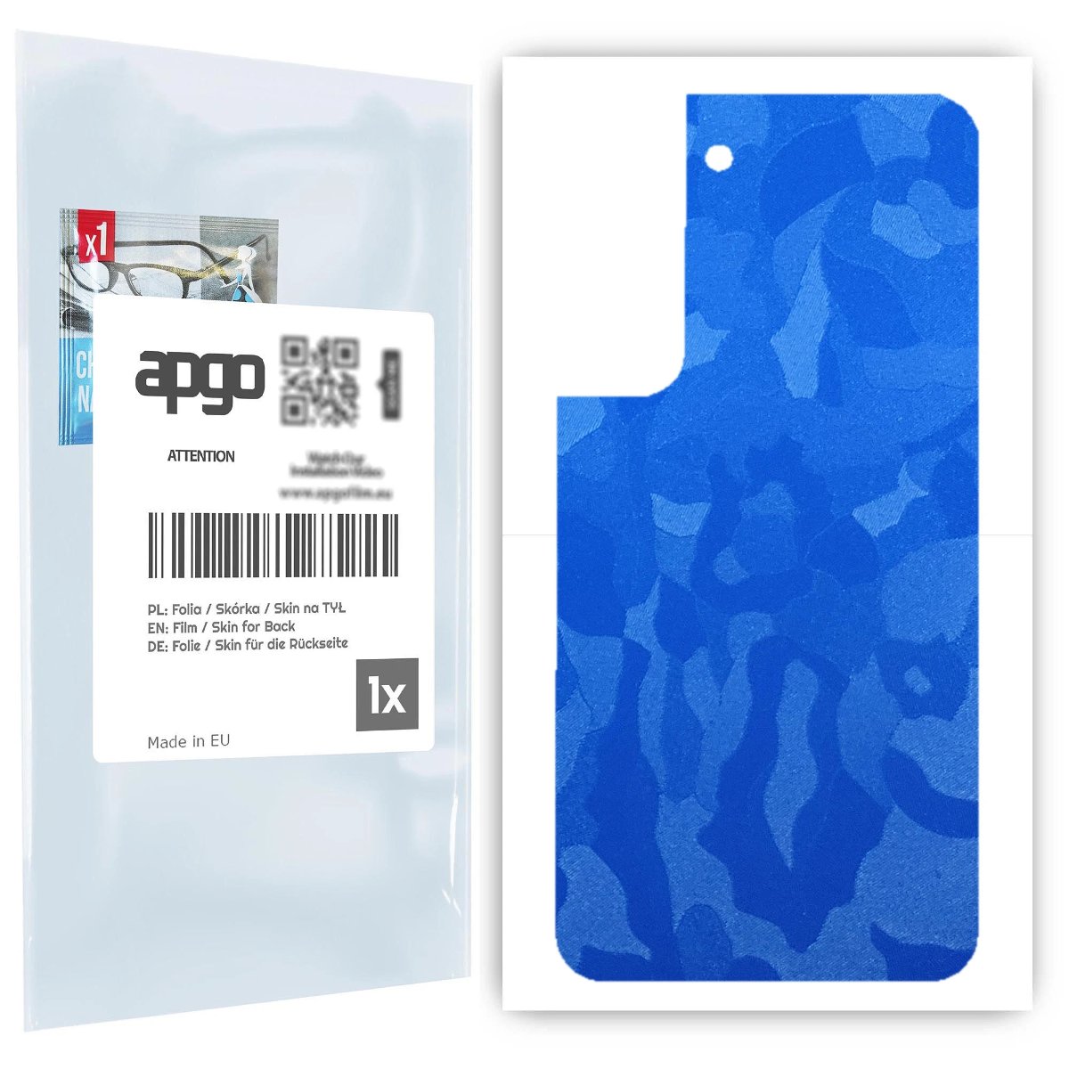 Folia naklejka skórka strukturalna na TYŁ do Samsung Galaxy S22 -  Moro | Camo Niebieski - apgo SKINS