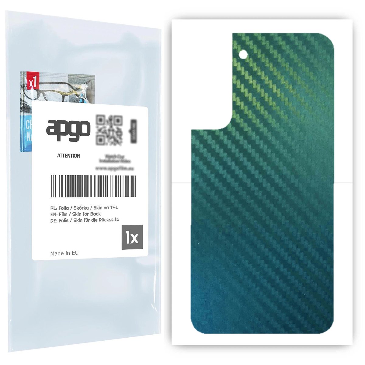 Folia naklejka skórka strukturalna na TYŁ do Samsung Galaxy S22 Plus -  Carbon Kameleon CAKA1 - apgo SKINS