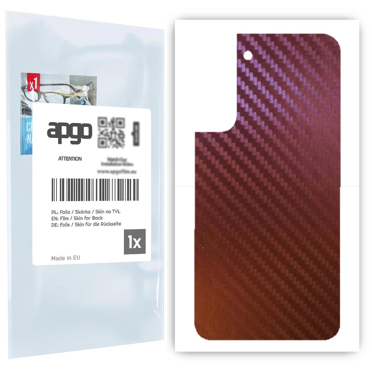 Folia naklejka skórka strukturalna na TYŁ do Samsung Galaxy S22 Plus -  Carbon Kameleon CAKA5 - apgo SKINS