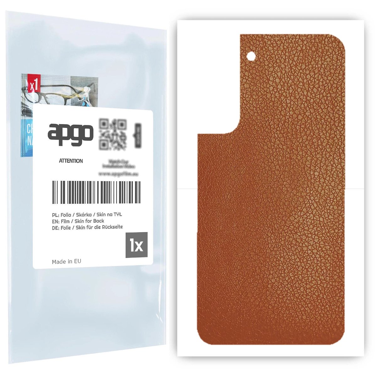 Folia naklejka skórka strukturalna na TYŁ do Samsung Galaxy S22 Plus -  Skóra Brązowa - apgo SKINS