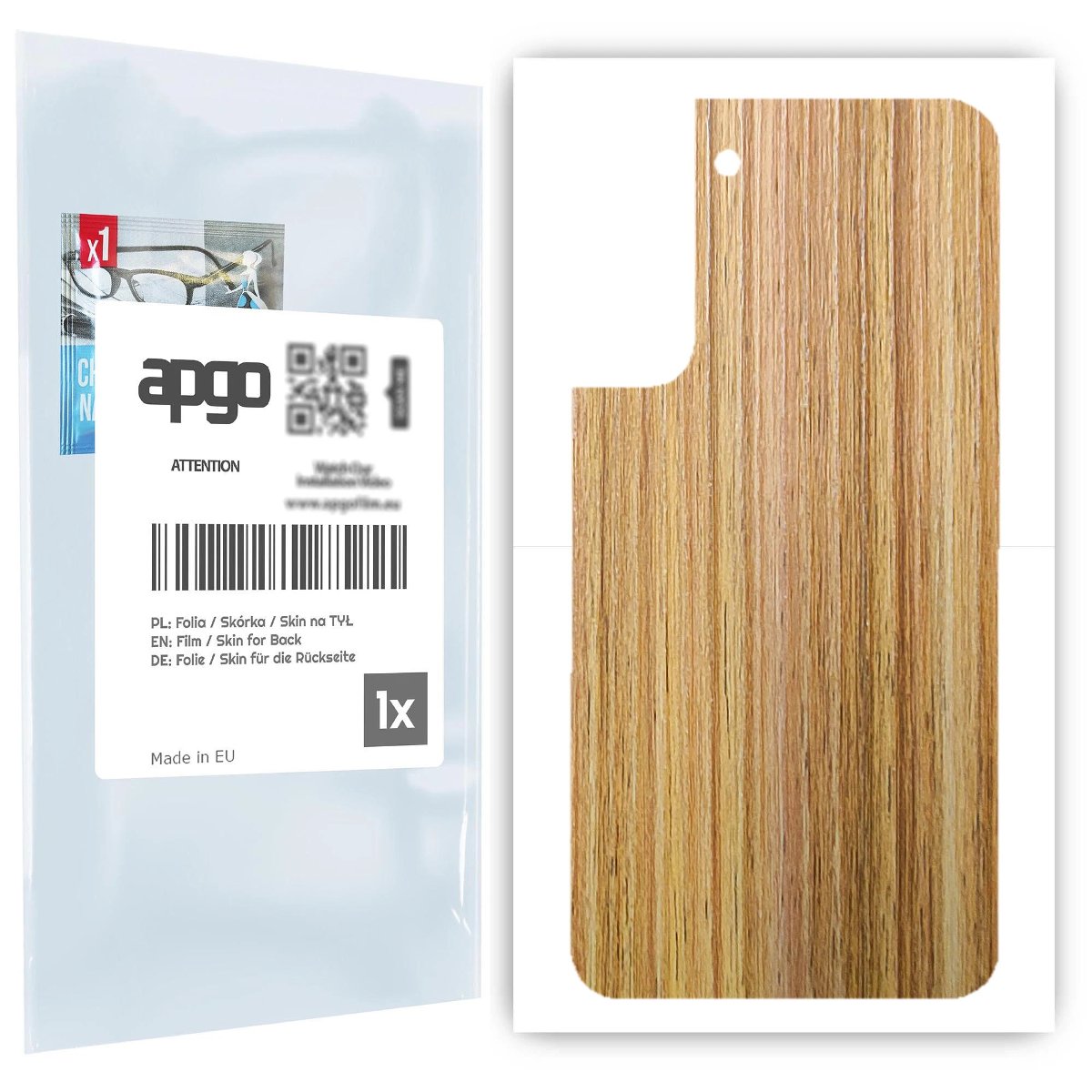 Folia naklejka skórka strukturalna na TYŁ do Samsung Galaxy S22 Plus -  Drewno Dąb Miodowy - apgo SKINS